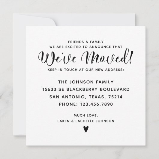 引っ越しました転居予告 (裏面)