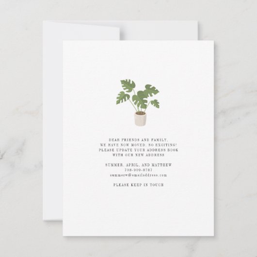 引っ越しました転居予告 (裏面)