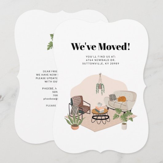 引っ越しました転居予告 (正面/裏面)