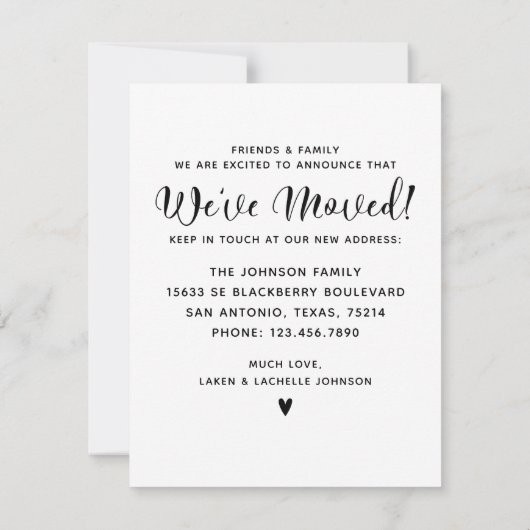 引っ越しました転居予告 (裏面)