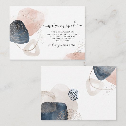 引っ越しました転居予告 ノートカード (正面/裏面)