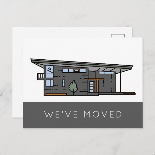 引っ越しました転居予告 ポストカード (正面/裏面)