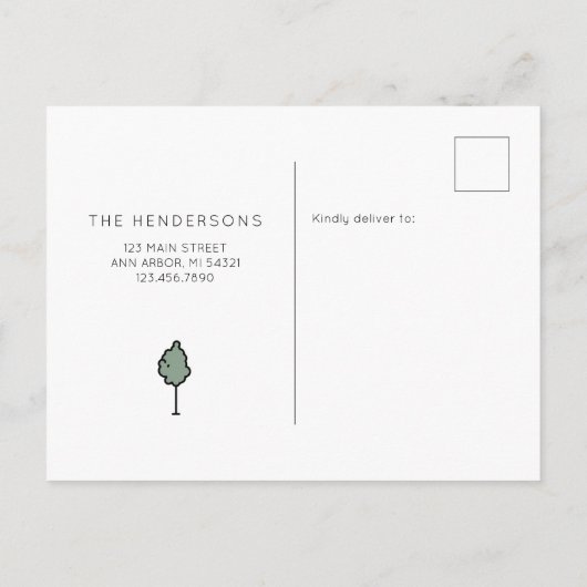 引っ越しました転居予告 ポストカード (裏面)