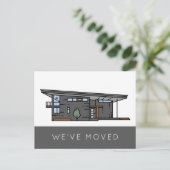 引っ越しました転居予告 ポストカード (スタンド正面)