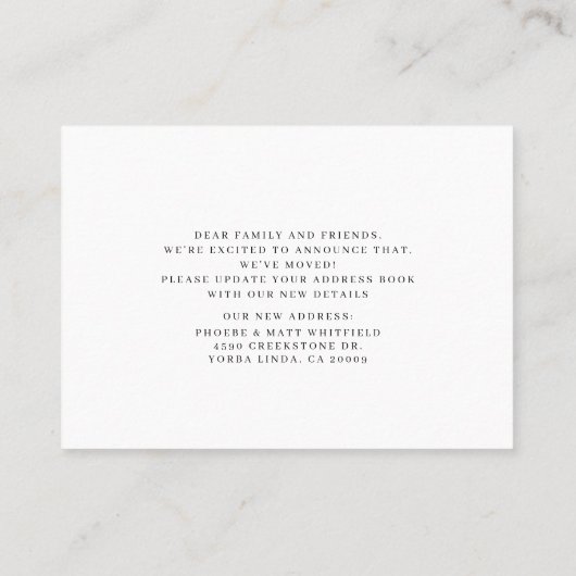 引っ越しました転居予告 名刺 (裏面)