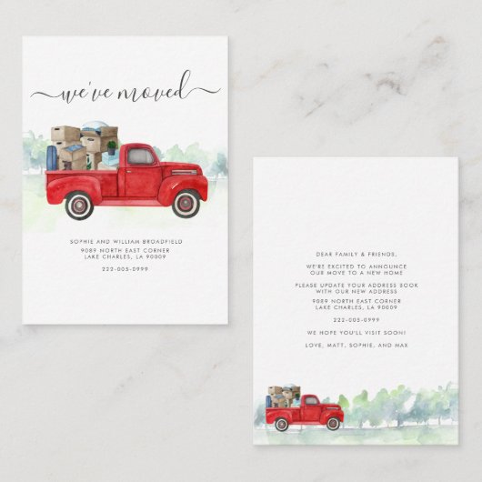 引っ越しました転居予告 名刺 (正面/裏面)