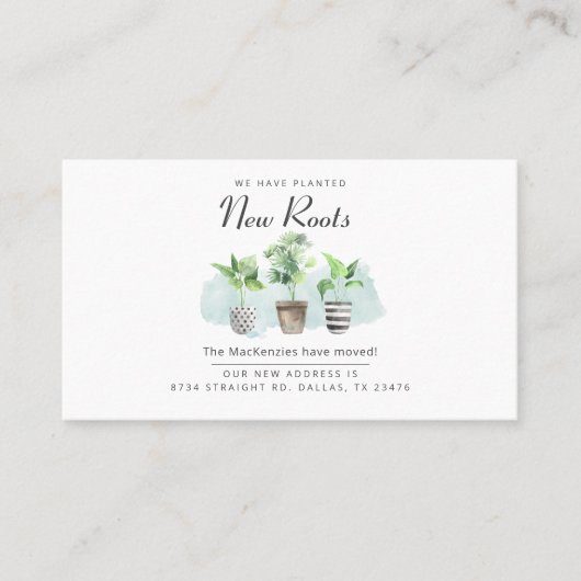 引っ越しました転居予告 名刺 (正面)