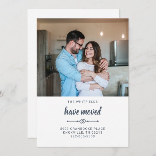 引っ越しました転居予告 案内状 (正面/裏面)