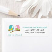 引っ越しました転居新居かわいいフクロウ ラベル (インサイチュ)