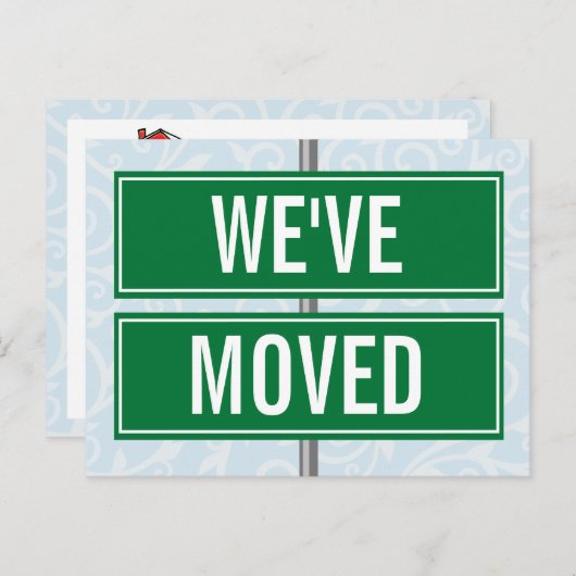 引っ越しました通りモダン署名の新しいアドレスの移動 案内ポストカード (正面/裏面)