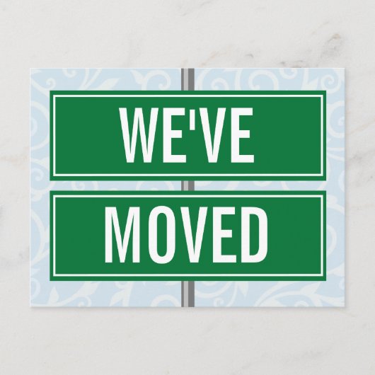 引っ越しました通りモダン署名の新しいアドレスの移動 案内ポストカード (正面)