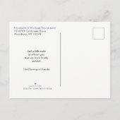 引っ越しました野生動物群カラフル水色 案内ポストカード (裏面)