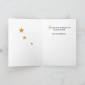 引っ越しました金ゴールドと銀色の星を黒に カード (内部)