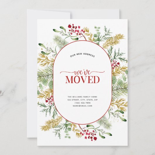 引っ越しました金ゴールドの冬の動きに関する発表 シーズンカード (正面)