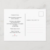 引っ越しました金ゴールドネイビーブルーフォトホリデームービング 案内ポストカード (裏面)