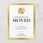 引っ越しました金ゴールドロゴオフィスの新しいアドレス ポストカード (正面)