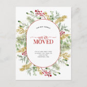 引っ越しました金ゴールド冬季発表葉書 案内ポストカード (正面)