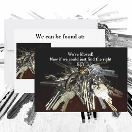 引っ越しました鍵ユーモアのあるフラットカード サンキューカード