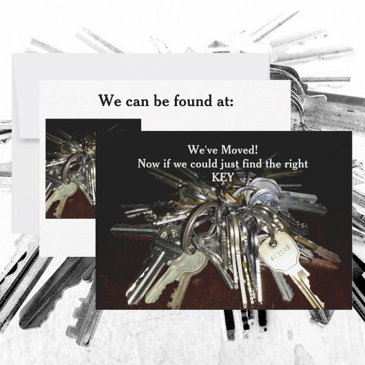 引っ越しました鍵ユーモアのあるフラットカード サンキューカード