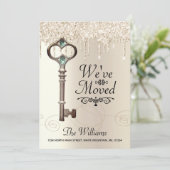 引っ越しました鍵滴下グリッターアドレスの変更 案内状 (スタンド正面)