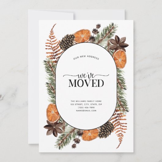 引っ越しました防寒柑橘類の引越し告知 シーズンカード (正面)