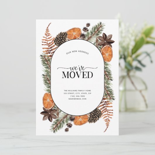 引っ越しました防寒柑橘類の引越し告知 シーズンカード (スタンド正面)