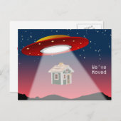 引っ越しました飛んでいるソーサーの新しいアドレス 案内ポストカード (正面/裏面)