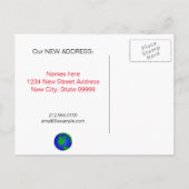引っ越しました飛んでいるソーサーの新しいアドレス 案内ポストカード (裏面)