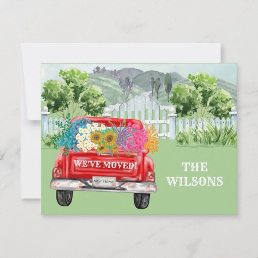 引っ越しました魅力的風光明媚なトラック予算の移動 案内状 (正面)