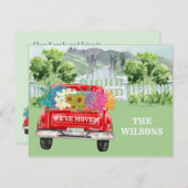 引っ越しました魅力的風光明媚なトラック予算の移動 案内状 (正面/裏面)