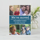 引っ越しました4 Photo Collage BlueとWhite Moving 案内状 (スタンド正面)