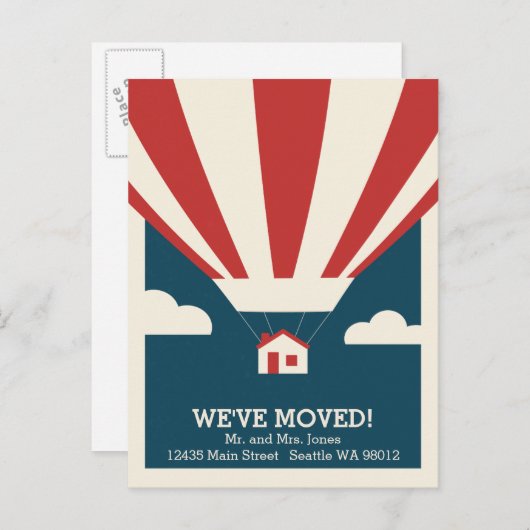引っ越しました!お知らせはがき 案内ポストカード (正面/裏面)