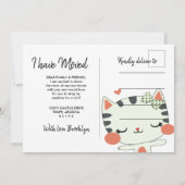 引っ越しました |かわいいかわいらし子猫 招待状 (裏面)