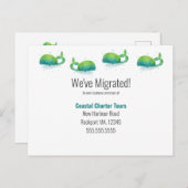 引っ越しました |かわいいクジラの住所の変更 案内ポストカード (正面/裏面)