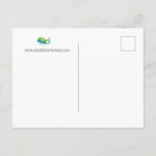 引っ越しました |かわいいクジラの住所の変更 案内ポストカード (裏面)