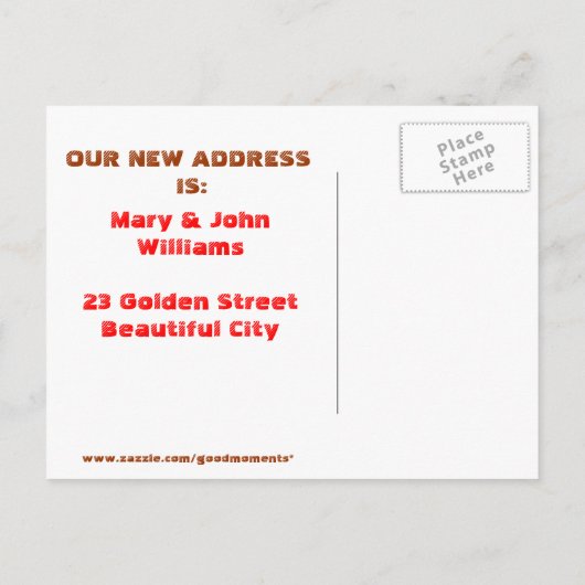 引っ越しました!かわいい犬はがき 案内ポストカード (裏面)