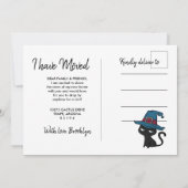 引っ越しました |かわいい黒猫 招待状 (裏面)