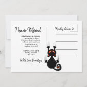 引っ越しました |かわいい黒猫 招待状 (裏面)