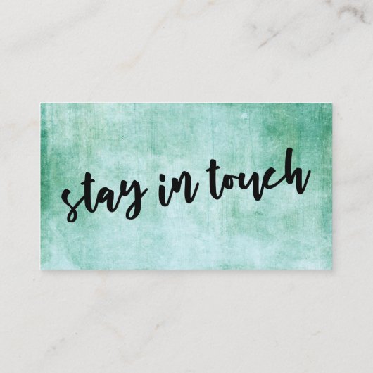 「引っ越しました」はっきりしたタイポグラフィ、緑のカーグランジド 名刺 (裏面)