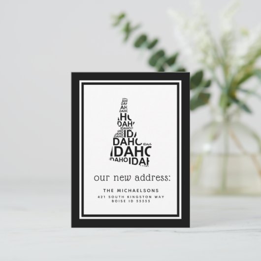引っ越しました |アイダホタイポグラフィ シーズンポストカード (スタンド正面)