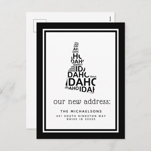 引っ越しました |アイダホタイポグラフィ シーズンポストカード (正面/裏面)