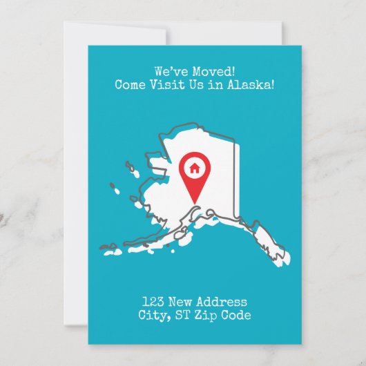 引っ越しました!アラ来スカ州での訪問のお知らせ シーズンカード (正面)