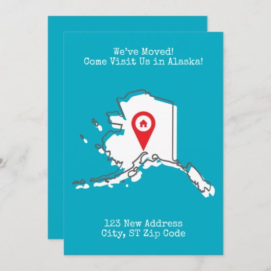 引っ越しました!アラ来スカ州での訪問のお知らせ シーズンカード (正面/裏面)