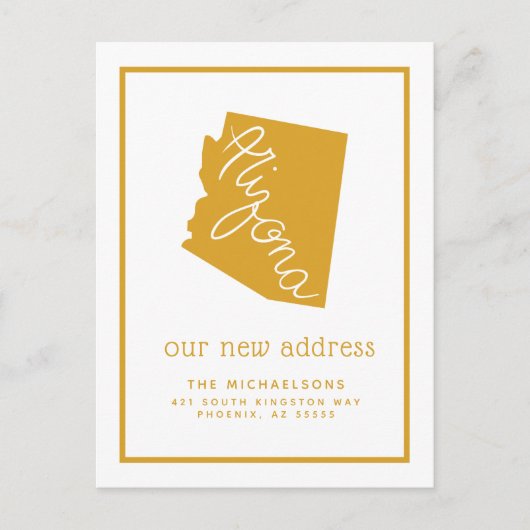 引っ越しました |アリゾナタイポグラフィ シーズンポストカード (正面)