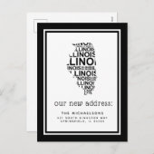 引っ越しました |イリノイタイポグラフィ シーズンポストカード (正面/裏面)