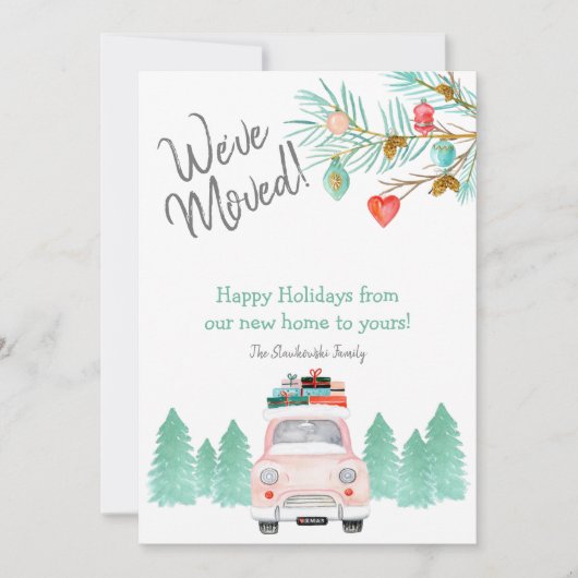 引っ越しました·ウ·ザ·ザ·ムーブ·クリスマス新住所 シーズンカード (正面)