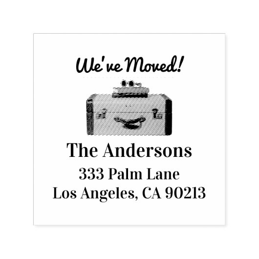 引っ越しました、オールドスイートケース、差出人住所Self-i セルフインキングスタンプ (デザイン)