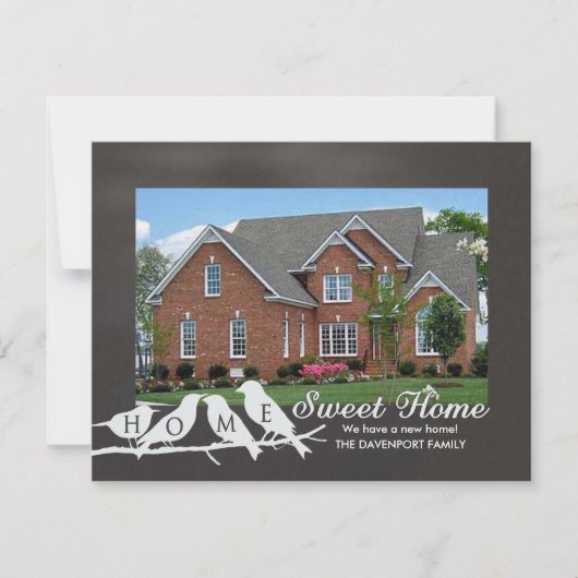 引っ越しました – カルボードホームスイートホームバード 案内状 (正面)