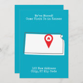 引っ越しました!カンザス来州で私たちを訪問 案内状 (正面/裏面)