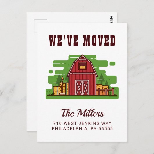 引っ越しました |カントリーファームホーム ポストカード (正面/裏面)